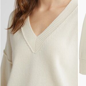 LoveShackFancy Perrine V-Neck Cashmere Sweater.